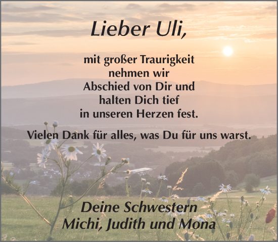 Traueranzeige von Ulrich Halbleib von FZ