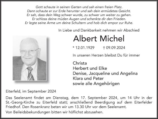 Traueranzeige von Albert Michel von FZ