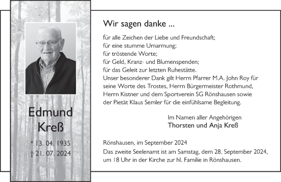 Traueranzeige von Edmund Kreß von FZ