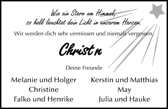 Traueranzeige von Christina  von FZ