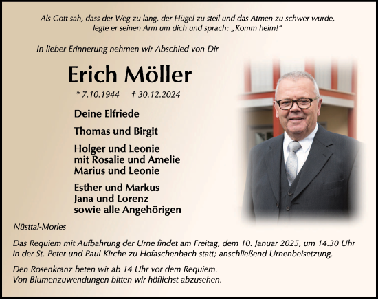Traueranzeige von Erich Möller von FZ