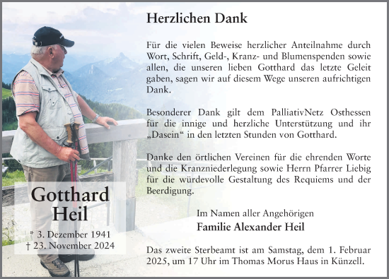 Traueranzeige von Gotthard Heil von FZ