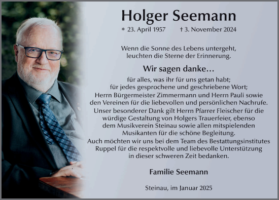Traueranzeige von Holger Seemann von FZ