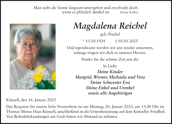 Traueranzeige von Magdalena Reichel von FZ