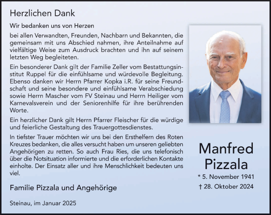 Traueranzeige von Manfred Pizzala von FZ