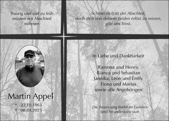 Traueranzeige von Martin Appel von FZ