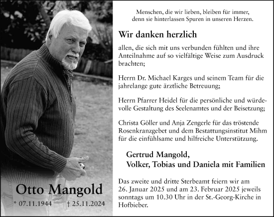 Traueranzeige von Otto Mangold von FZ