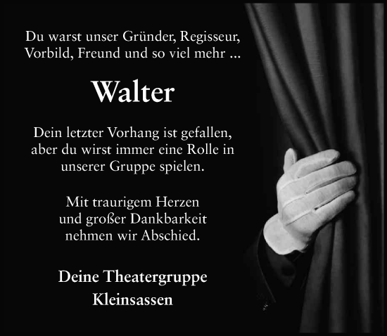 Traueranzeige von Walter Schmitt von FZ