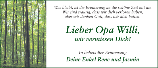 Traueranzeige von Willi Müller von FZ