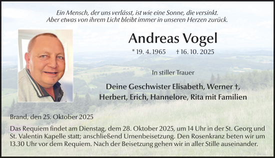 Traueranzeige von Andreas Vogel von FZ