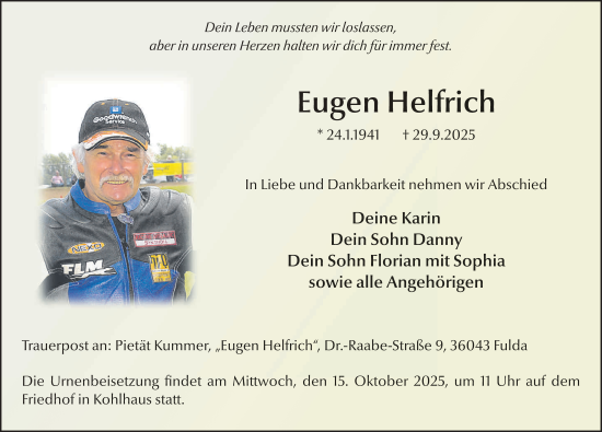 Traueranzeige von Eugen Helfrich von FZ