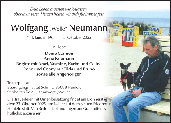 Traueranzeige von Wolfgang Neumann von FZ