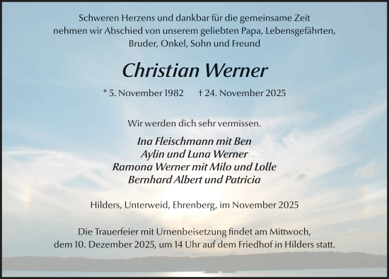 Traueranzeige von Christian Werner von FZ