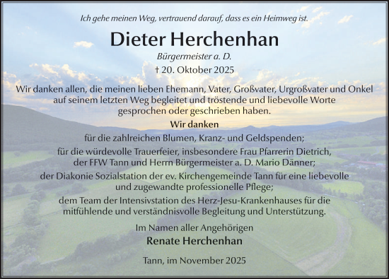 Traueranzeige von Dieter Herchenhan von FZ
