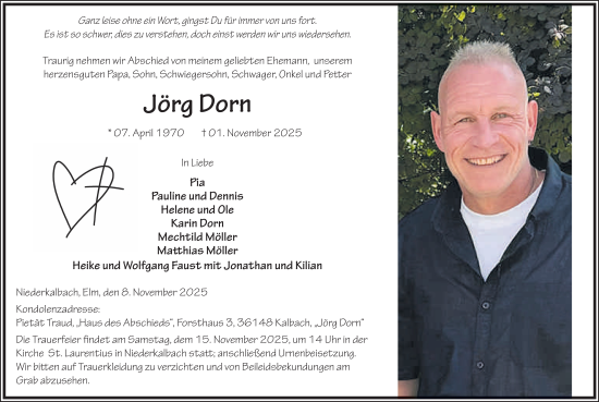 Traueranzeige von Jörg Dorn von FZ