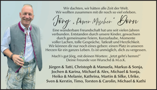 Traueranzeige von Jörg Dorn von FZ