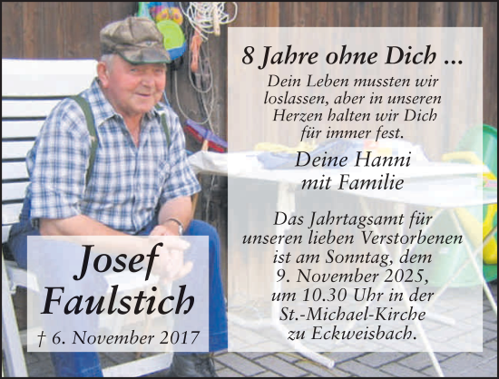 Traueranzeige von Josef Faulstich von FZ
