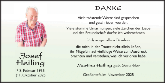 Traueranzeige von Josef Heiling von FZ