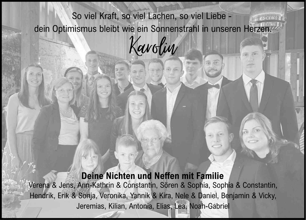  Traueranzeige für Karolin Hahn-Schwalbach vom 06.11.2025 aus FZ