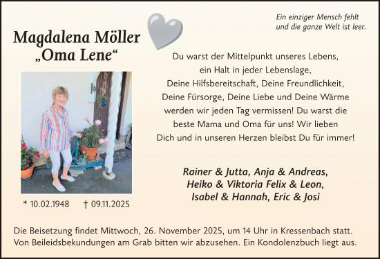 Traueranzeige von Magdalena Möller von FZ