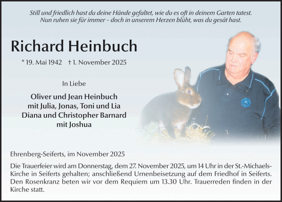 Traueranzeige von Richard Heinbuch von FZ