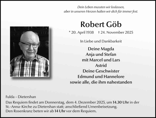 Traueranzeige von Robert Göb von FZ
