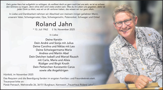 Traueranzeige von Roland Jahn von FZ