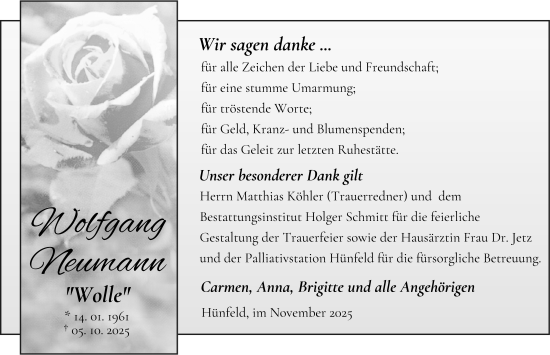 Traueranzeige von Wolle  von FZ