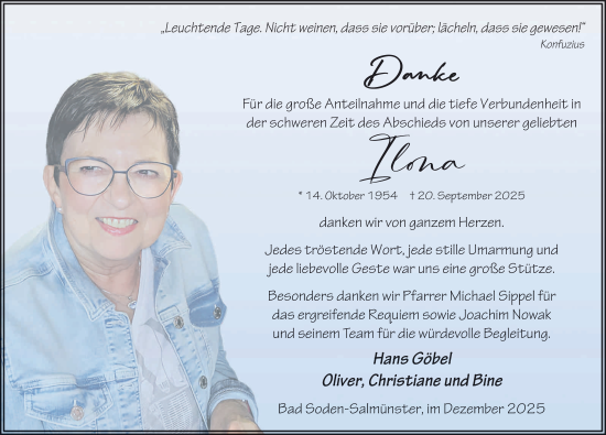 Traueranzeige von Ilse Göbel von FZ