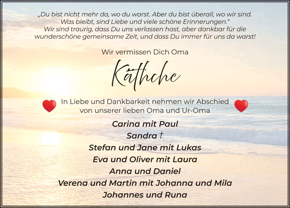  Traueranzeige für Katharina Limpert vom 20.12.2025 aus FZ