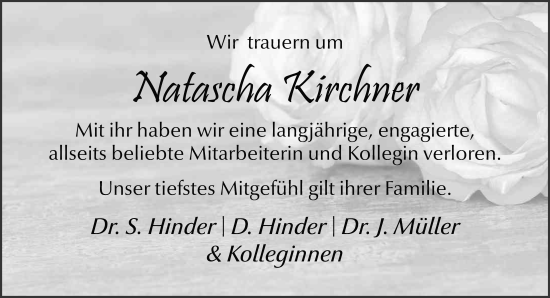 Traueranzeige von Natascha Kirchner von FZ