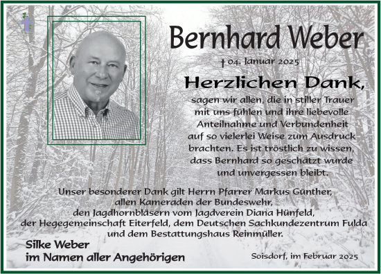 Traueranzeige von Bernhard Weber von FZ