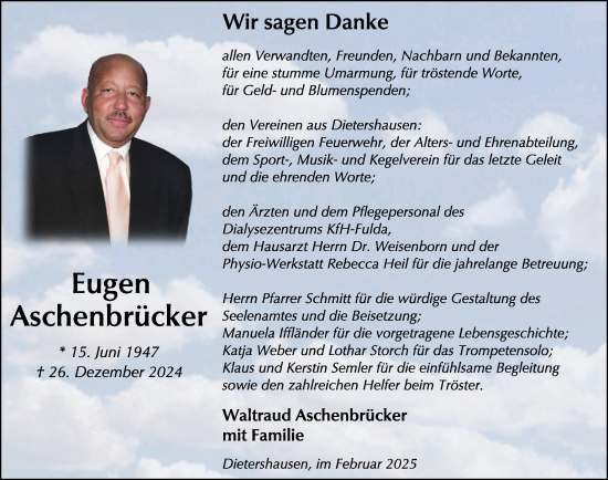 Traueranzeige von Eugen Aschenbrücker von FZ