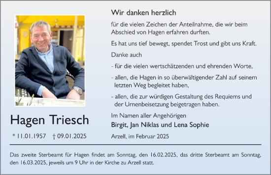 Traueranzeige von Hagen Triesch von FZ
