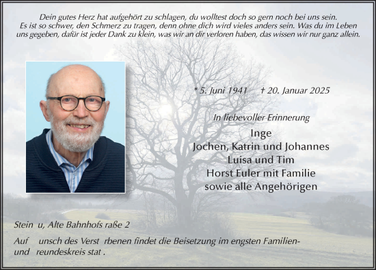 Traueranzeige von Heinz Euler von FZ