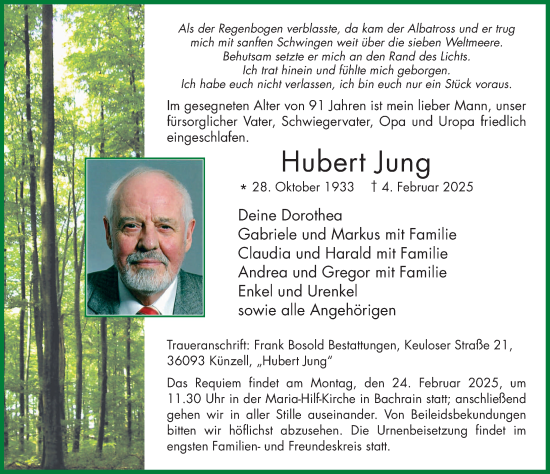 Traueranzeige von Hubert Jung von FZ