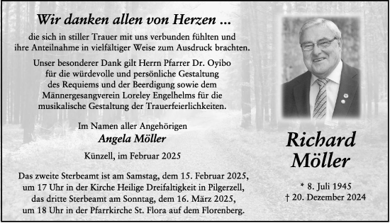 Traueranzeige von Richard Möller von FZ