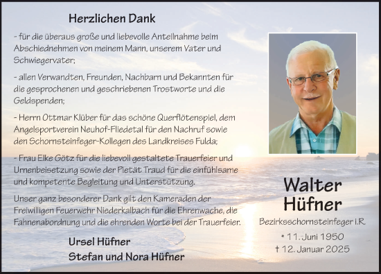 Traueranzeige von Walter Hüfner von FZ