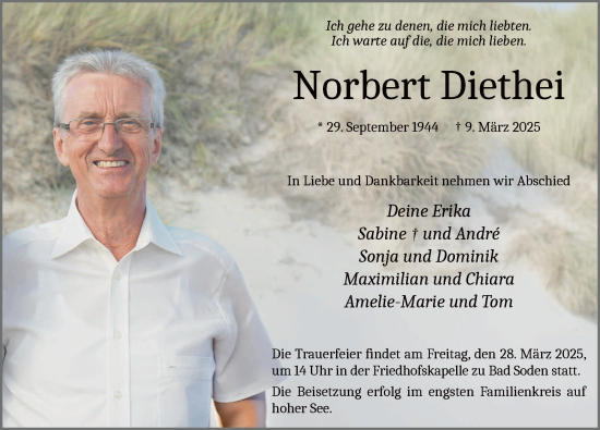 Traueranzeige von Norbert Diethei von FZ