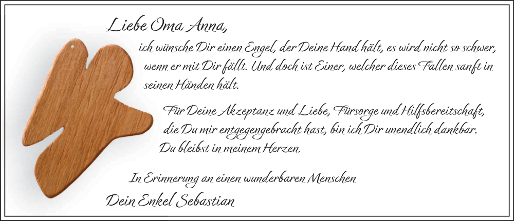  Traueranzeige für Anna Fritz vom 20.03.2025 aus FZ