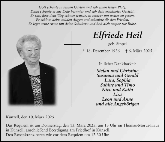 Traueranzeige von Elfriede Heil von FZ