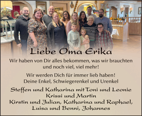 Traueranzeige von Erika Auth von FZ
