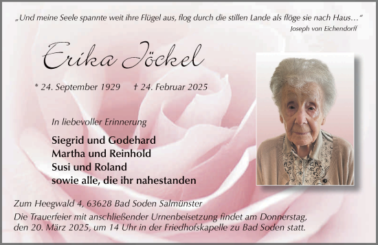 Traueranzeige von Erika Jäckel von FZ