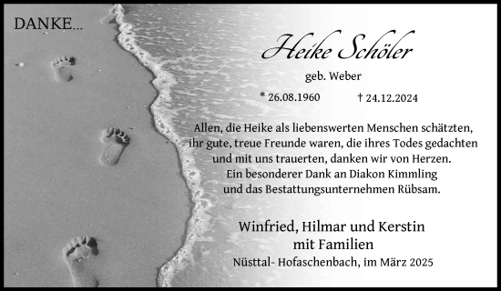 Traueranzeige von Heike Schöler von FZ