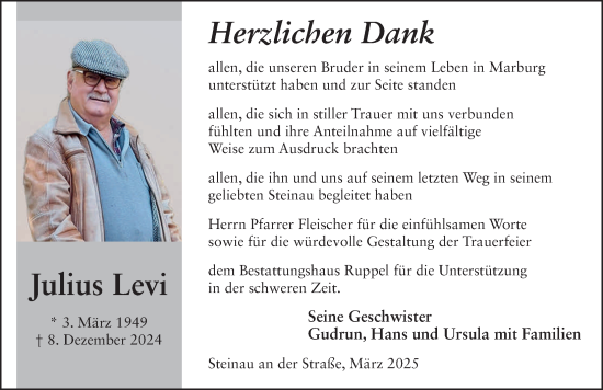 Traueranzeige von Julius Levi von FZ