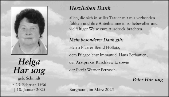 Traueranzeige von Peter Harttung von FZ