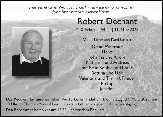 Traueranzeige von Robert Dechant von FZ
