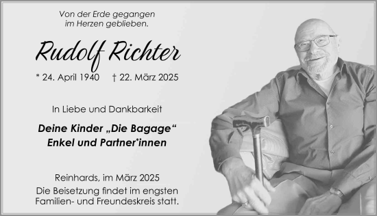 Traueranzeige von Rudolf Richter von FZ