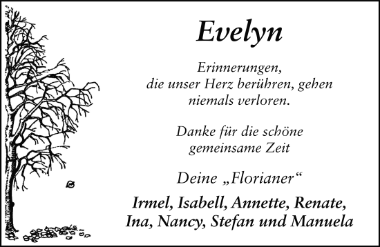 Traueranzeige von Evelyn Kutzer-Feistl von FZ