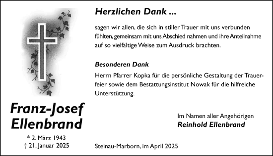 Traueranzeige von Franz-Josef Ellenbrand von FZ